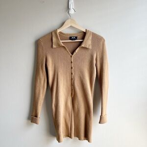 Anthropologie Maeve Tan Neutral Ribbed Cardigan Sweater Size Small